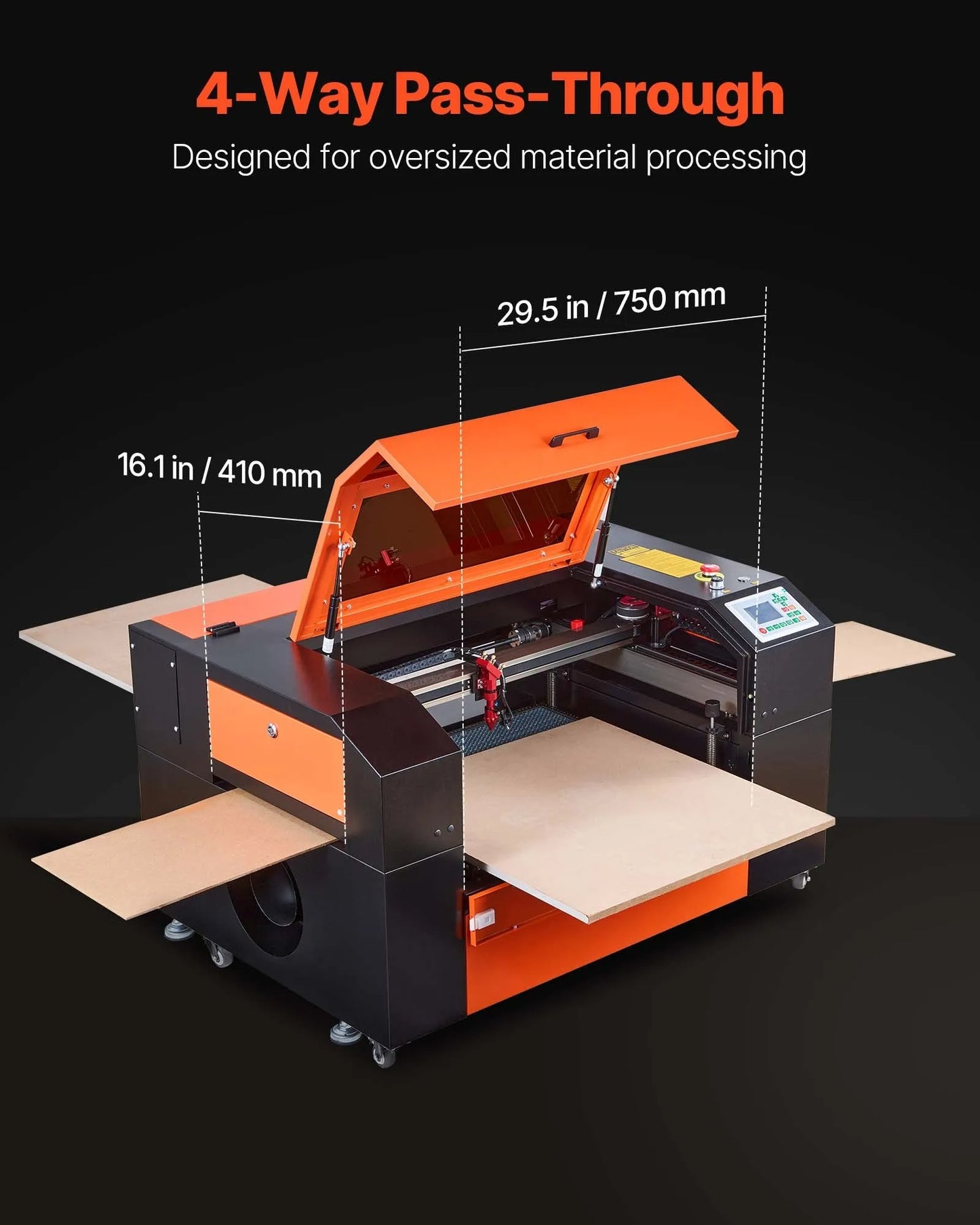 60W CO2 Laser Engraver, 600 x 400 mm, CO2 Laser Engraver Cutter Machine with 4 Way Pass Air Assist, Engraving Cutting Machine, Compatible with LightBurn CorelDRAW RDWorks, for Wood Acrylic Glass
