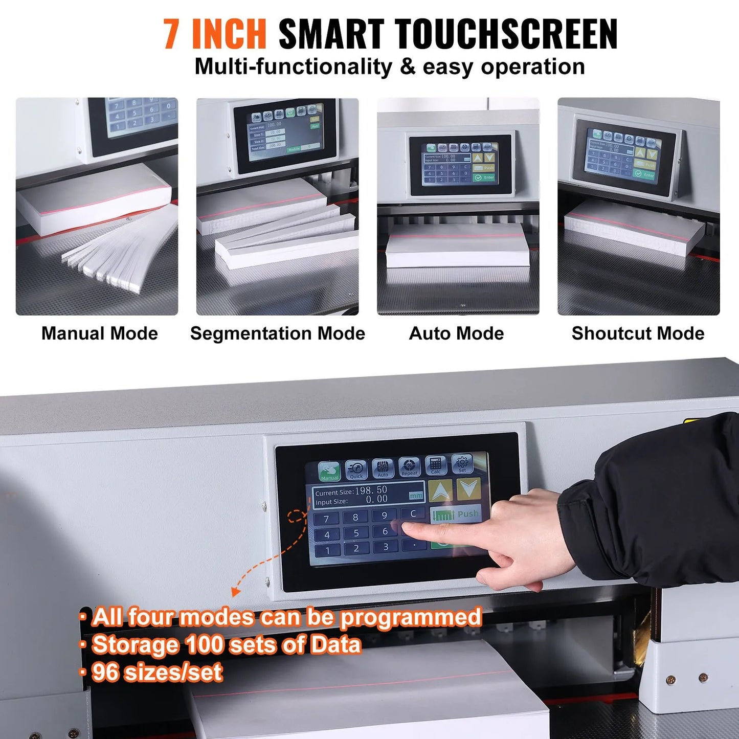 Electric Paper Cutter 482.6 mm Cutting Width 80 mm Thickness 177.8 mm Touchscreen