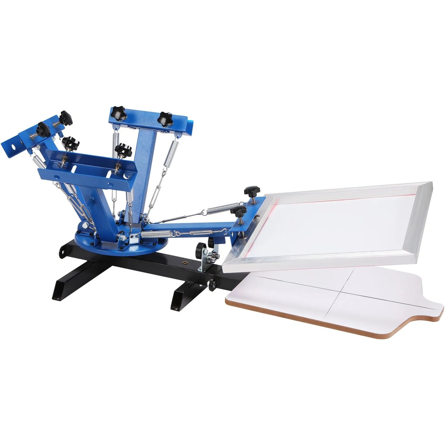 Screen Printing Machine, 4 Color 1 Station 360° Rotable Silk Screen Printing Press, 21.2x17.7in / 54x45cm Screen Printing Press, Double-layer Positioning Pallet for T-shirt DIY Printing