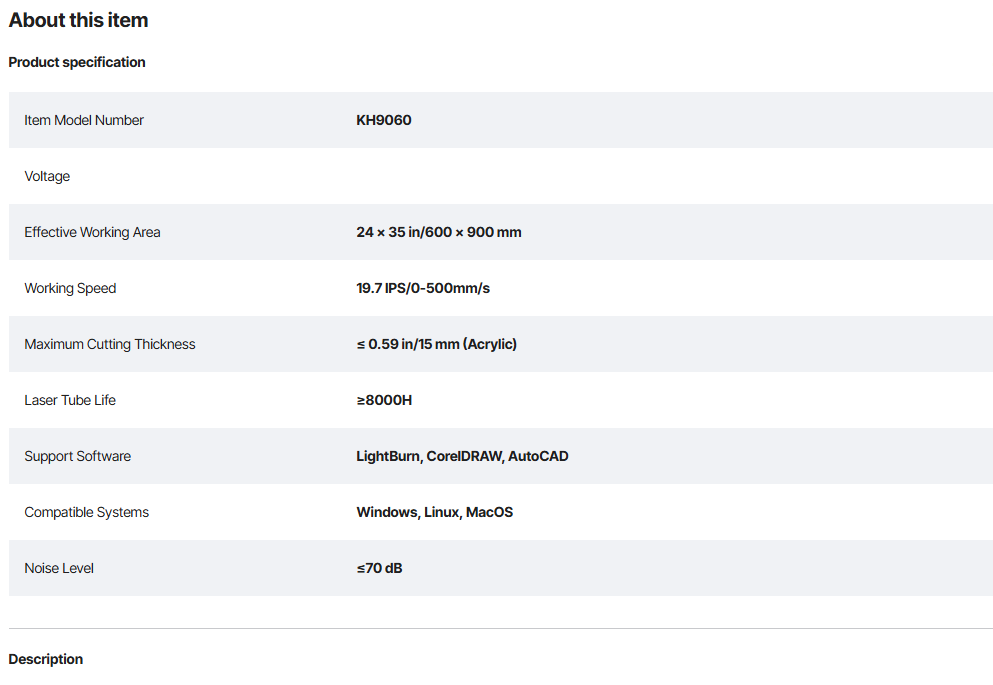 100W CO2 Laser Engraver, 61 x 89 cm(24 x 35 in), 500 mm/s(19.7 IPS) Laser Cutter Machine with 2-Way Pass Air Assist, Compatible with LightBurn, CorelDRAW, AutoCAD, Windows, Mac OS, Linux, for Wood Acrylic Fabric More