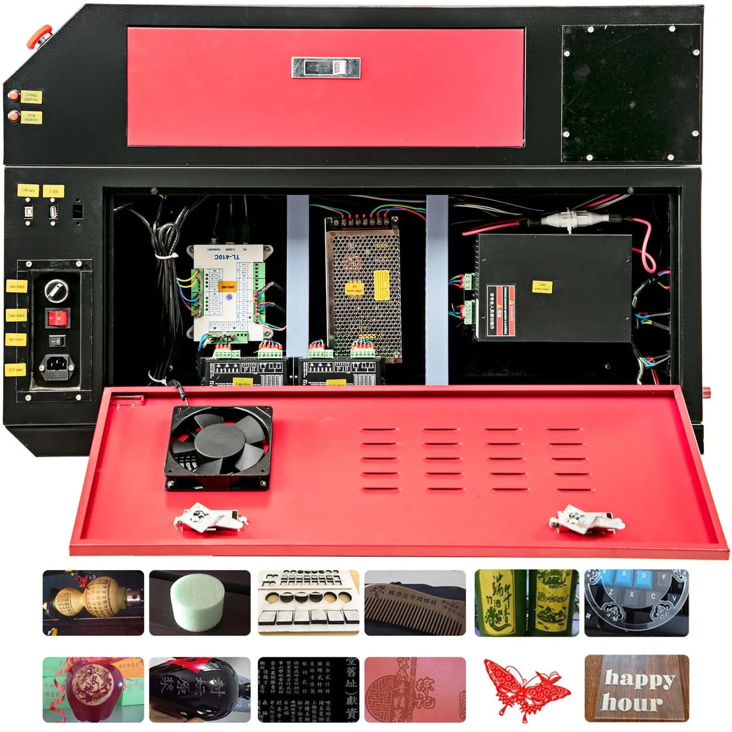 60W Laser Engraver 500x700mm Laser Cutter Engraving Machine CO2 Laser Engraver USB Interface for DIY Engraving