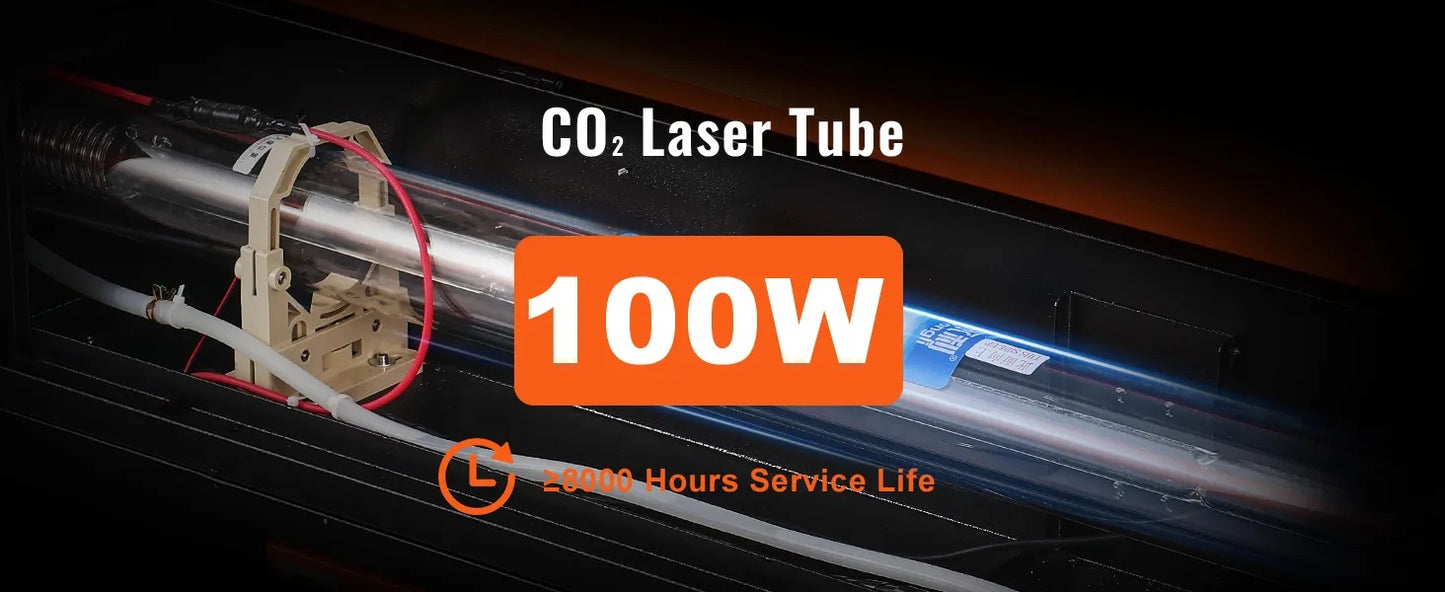 100W CO2 Laser Engraver, 61 x 89 cm(24 x 35 in), 500 mm/s(19.7 IPS) Laser Cutter Machine with 2-Way Pass Air Assist, Compatible with LightBurn, CorelDRAW, AutoCAD, Windows, Mac OS, Linux, for Wood Acrylic Fabric More