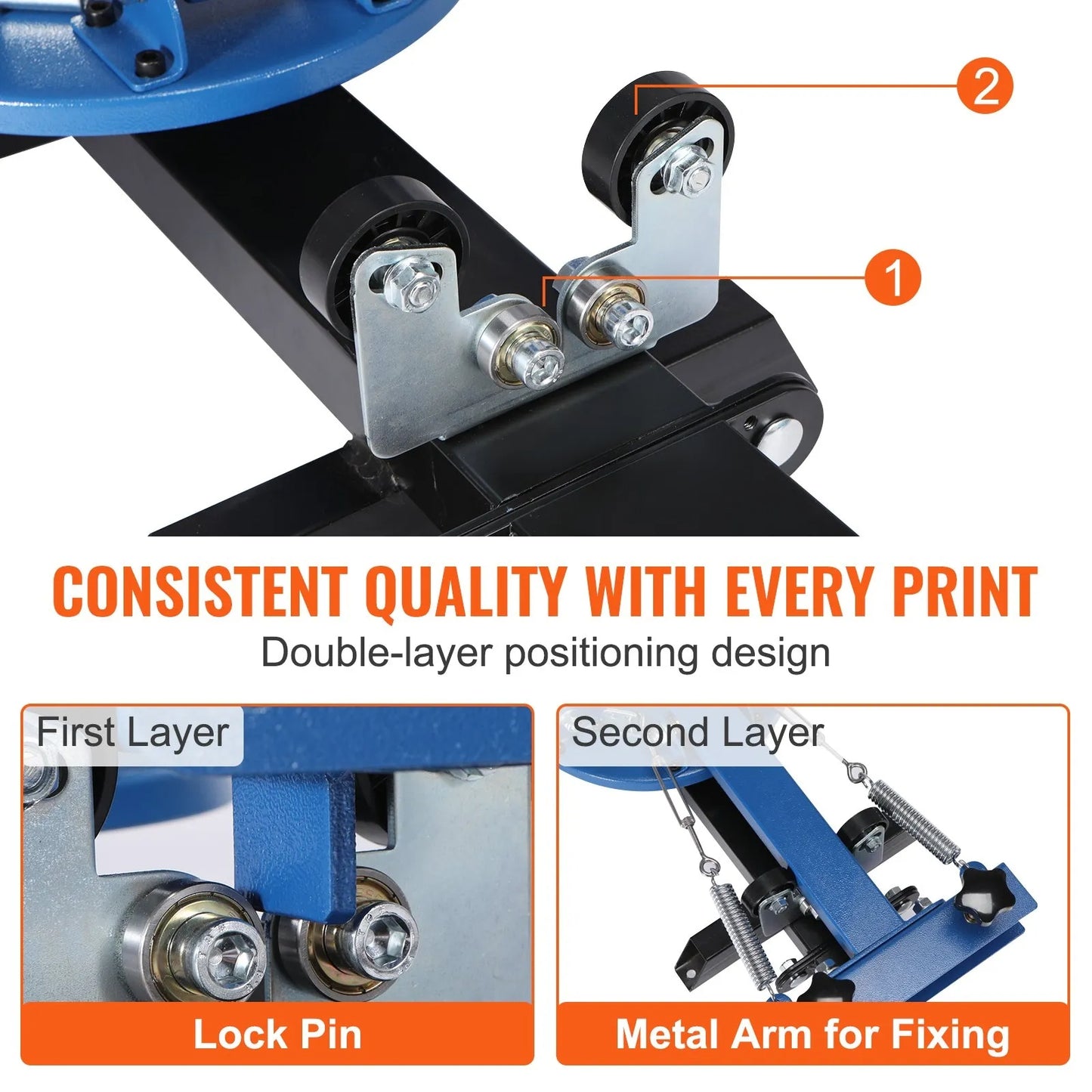 Screen Printing Machine, 4 Color 4 Station 360° Rotable Silk Screen Printing Press, 21.2x17.7in / 54x45cm Screen Printing Press, Double-layer Positioning Pallet for T-shirt DIY Printing