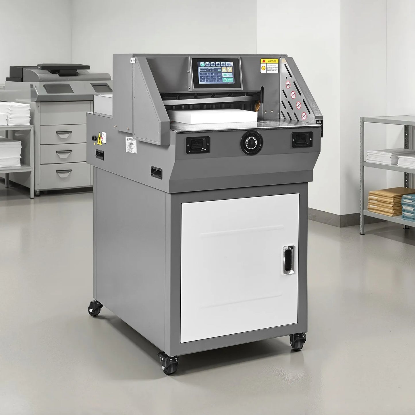 Electric Paper Cutter, Metal Programmable Paper Cutter Machine, 457 mm Cutting Width, 58 mm Cutting Thickness, Electric Hydraulic Guillotine Trimmer with Infrared Function & Spare Blade