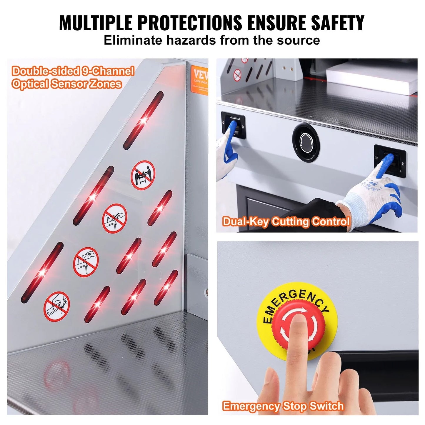 Electric Paper Cutter 482.6 mm Cutting Width 80 mm Thickness 177.8 mm Touchscreen