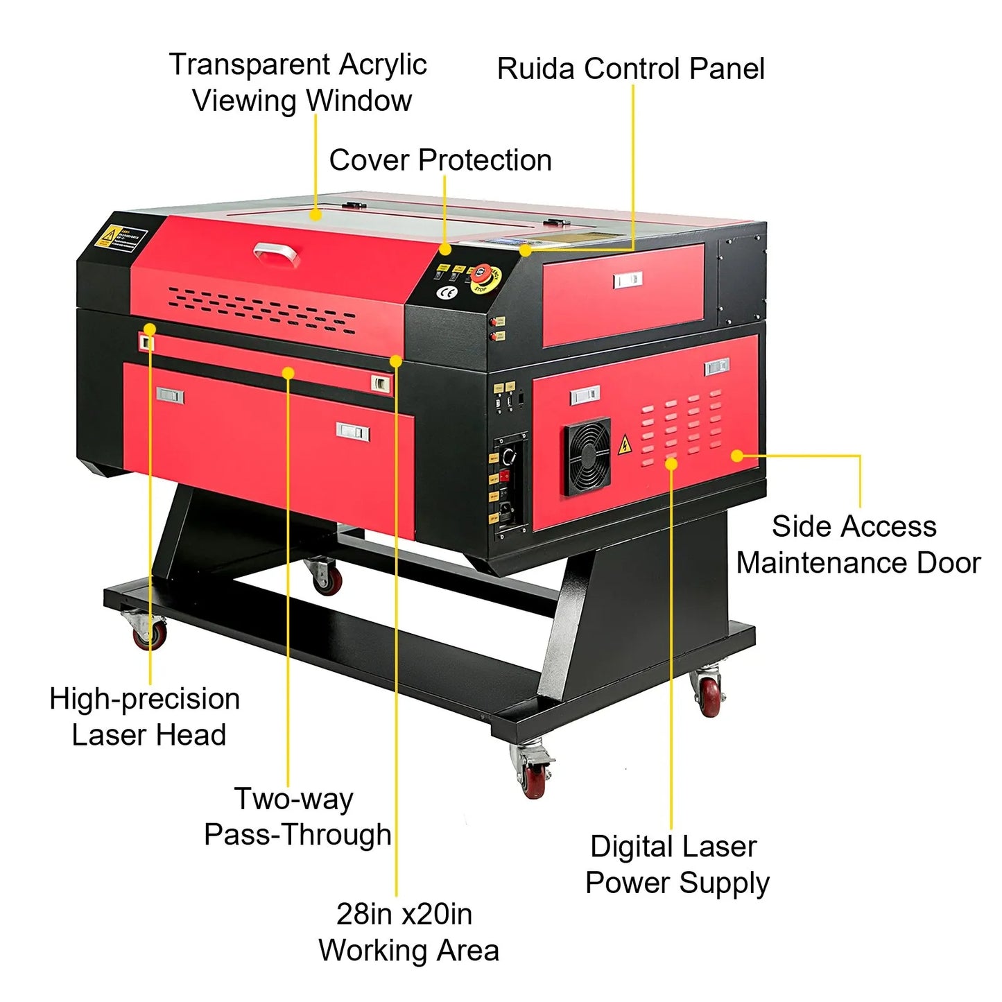 60W Laser Engraver 500x700mm Laser Cutter Engraving Machine CO2 Laser Engraver USB Interface for DIY Engraving