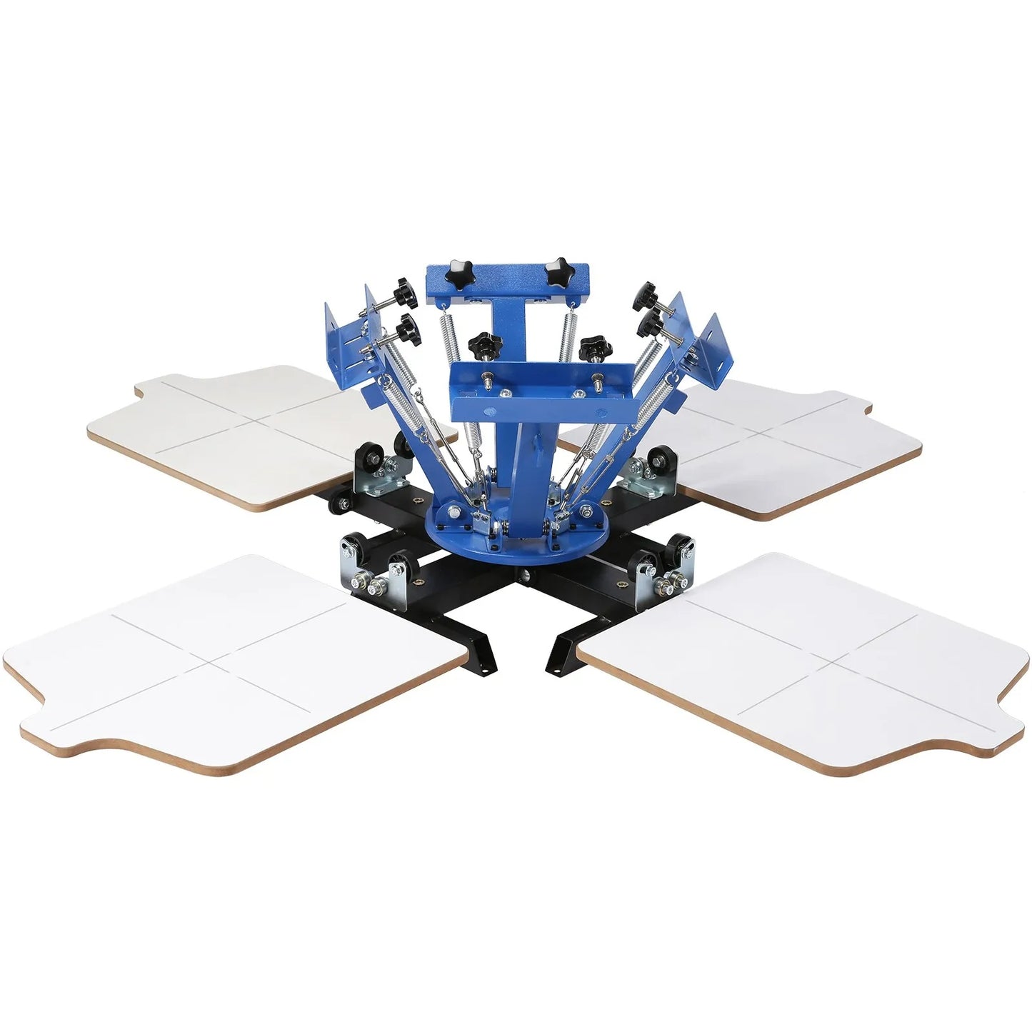 Screen Printing Machine, 4 Color 4 Station 360° Rotable Silk Screen Printing Press, 21.2x17.7in / 54x45cm Screen Printing Press, Double-layer Positioning Pallet for T-shirt DIY Printing