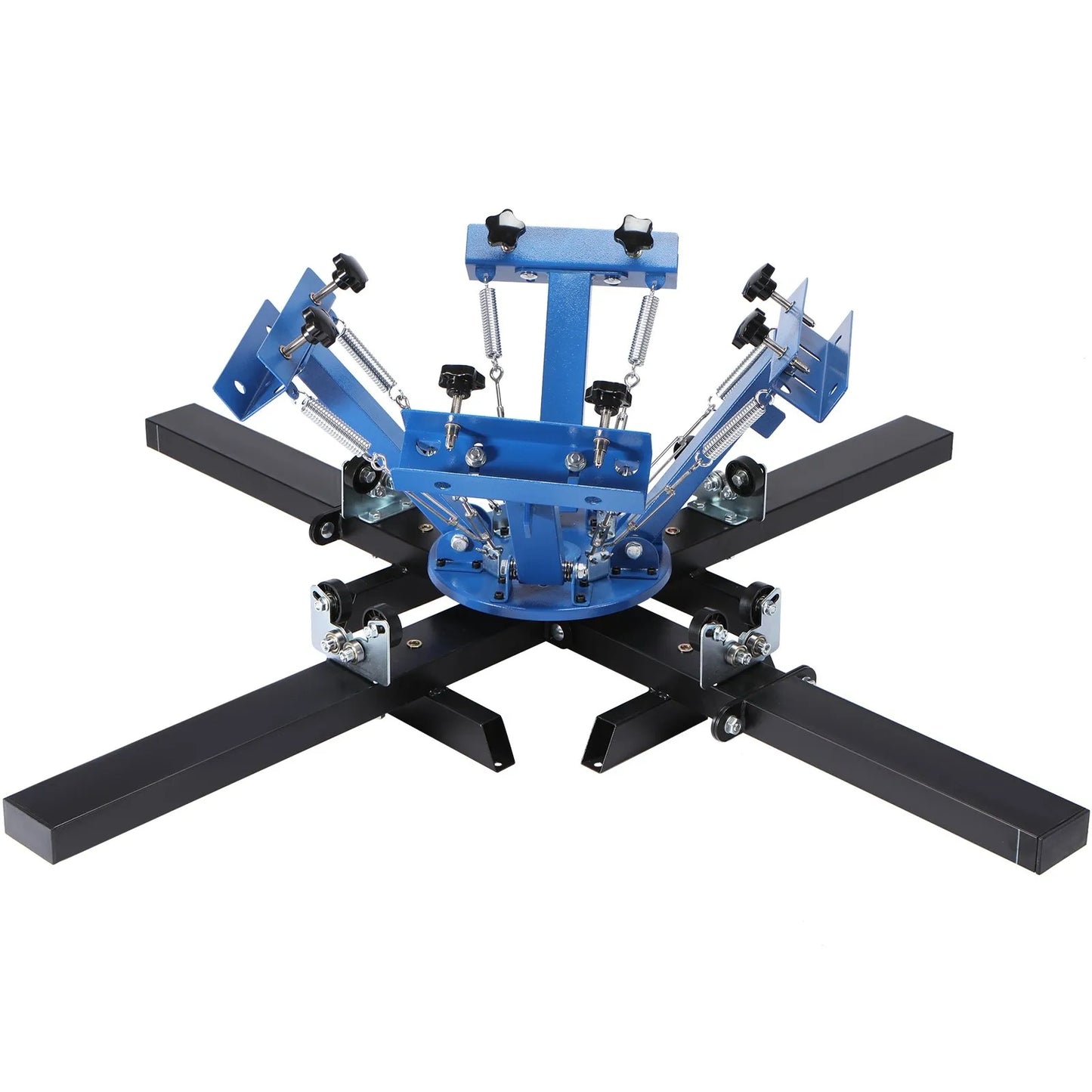 Screen Printing Machine, 4 Color 4 Station 360° Rotable Silk Screen Printing Press, 21.2x17.7in / 54x45cm Screen Printing Press, Double-layer Positioning Pallet for T-shirt DIY Printing