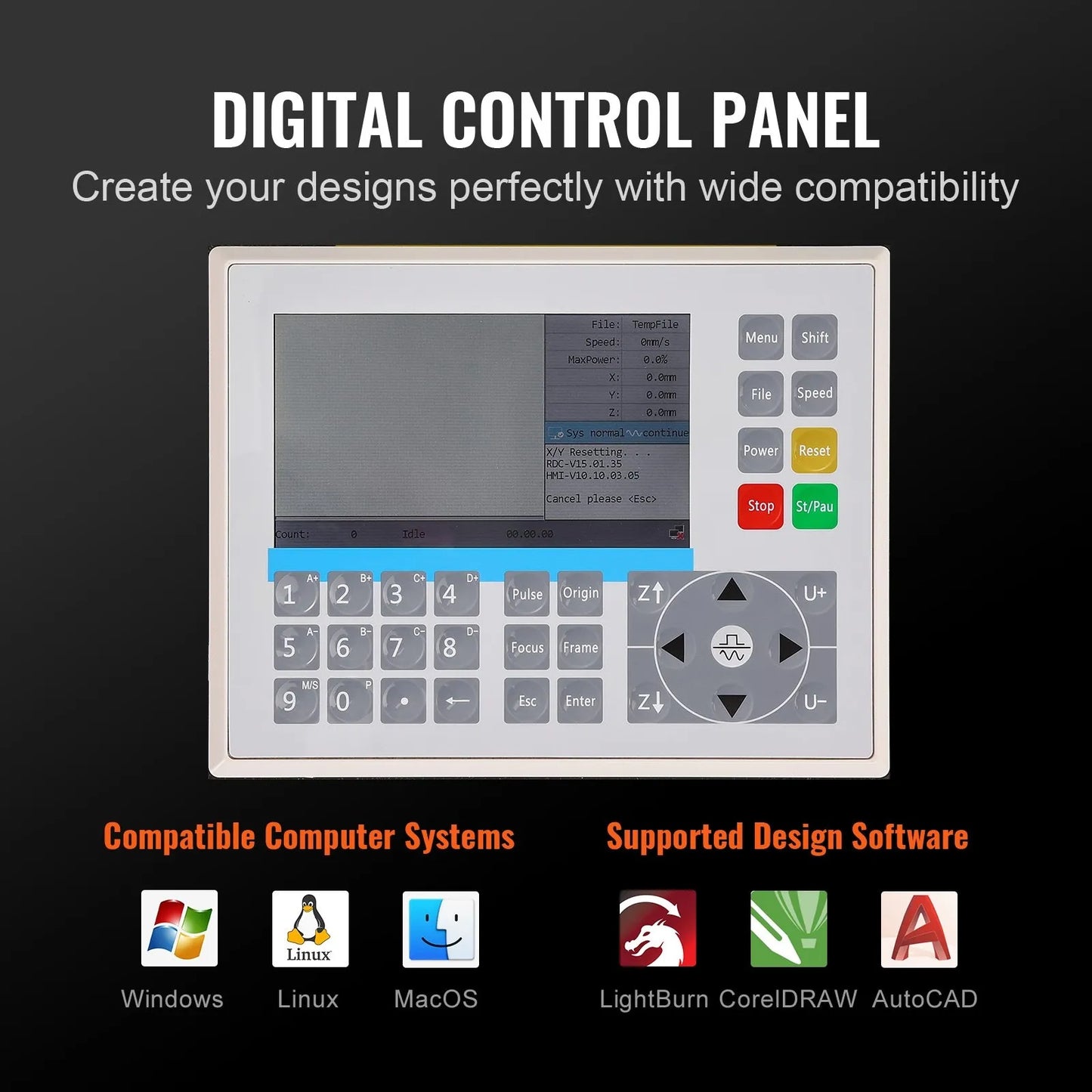 60W CO2 Laser Engraver, 41 x 61 cm(16 x 24 in), 500 mm/s(19.7 IPS) Laser Cutter Machine with 2-Way Pass Air Assist, Compatible with LightBurn, CorelDRAW, AutoCAD, Windows, Mac OS, Linux, for Wood Acrylic Fabric More