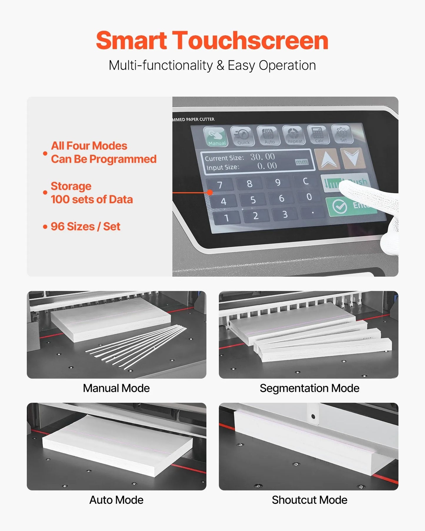 Electric Paper Cutter, Metal Hydraulic Paper Cutter Machine, 660 mm Cutting Width, 100 mm Cutting Thickness, Large Size Electric Guillotine Trimmer with Infrared Function and Spare Blade