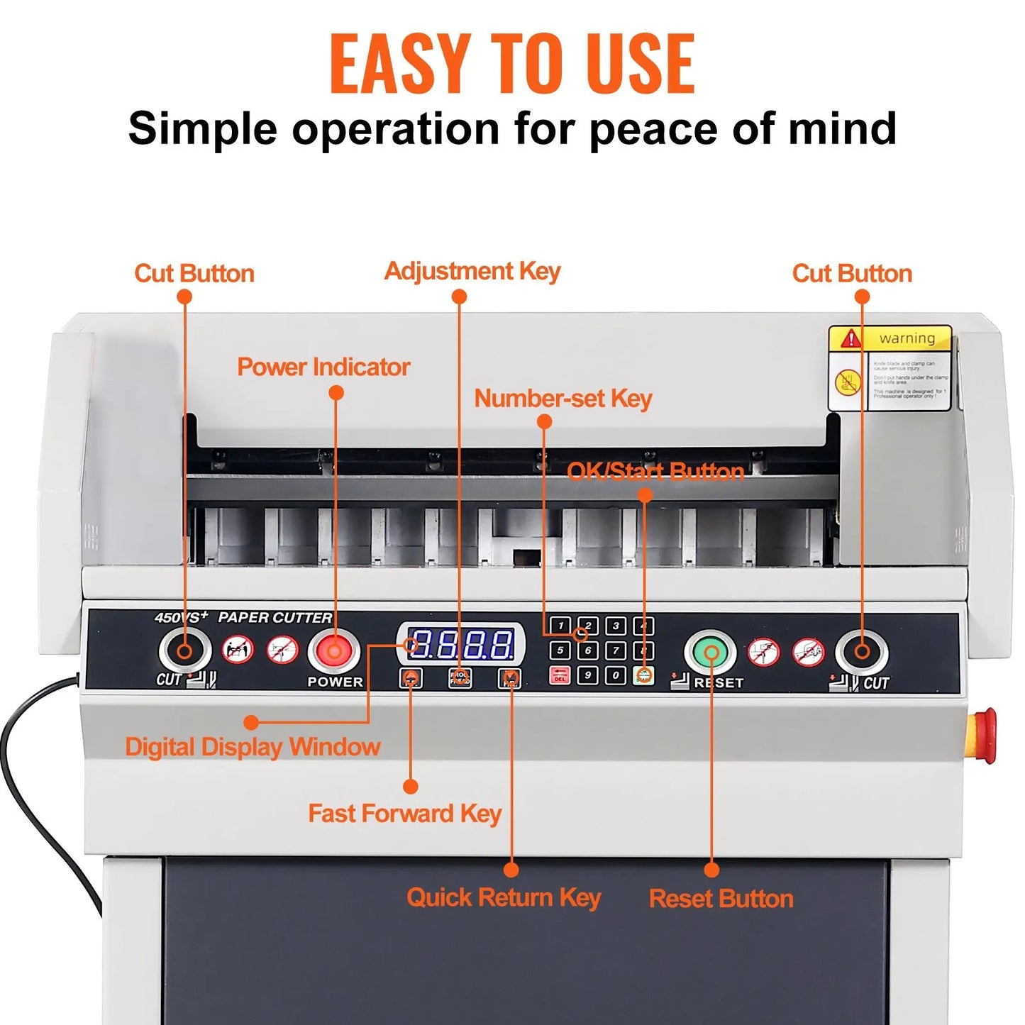 18" 450mm Paper Cutter Cutting Machine Office Electric Heavy Duty