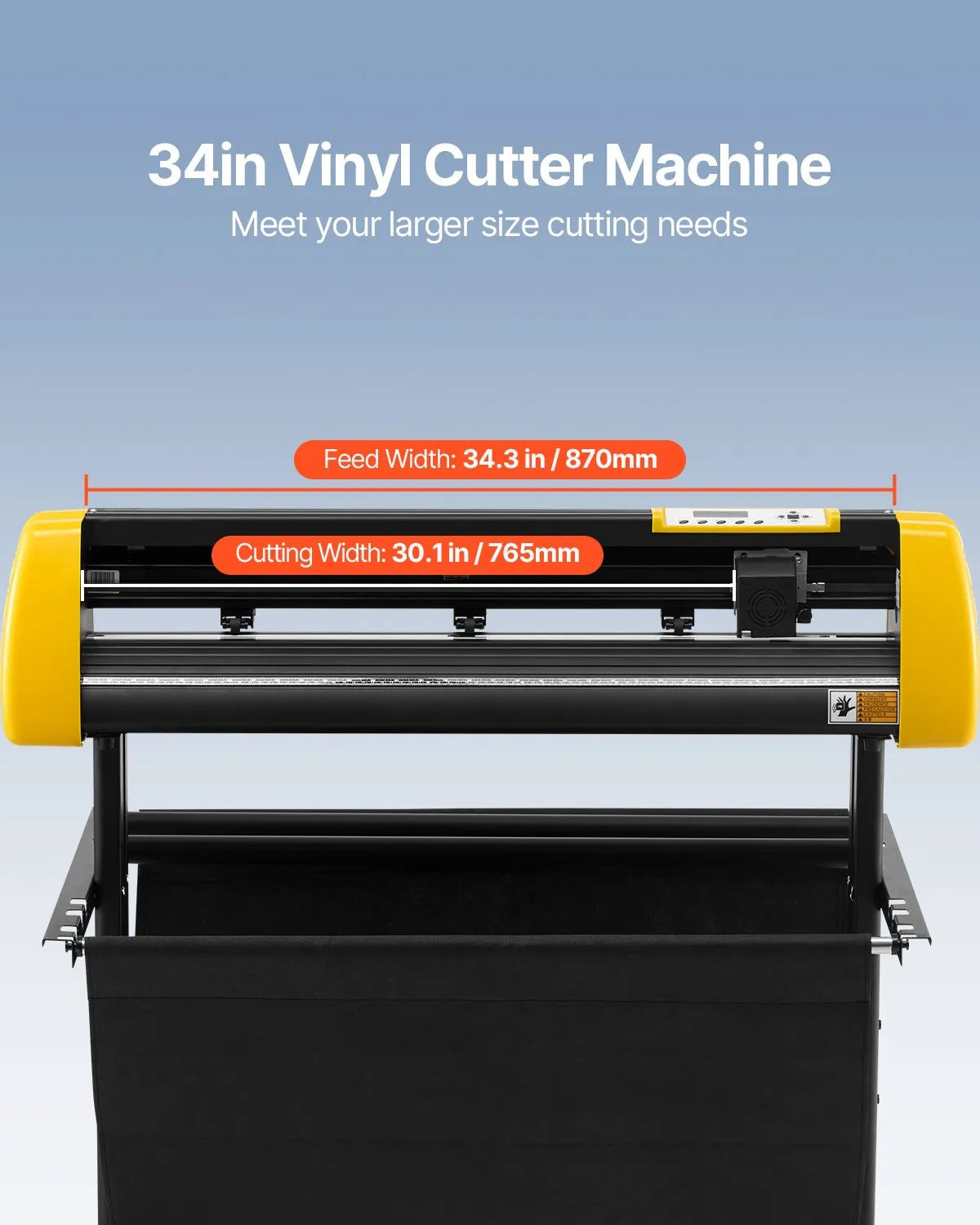 34" (86.4 cm) Vinyl Cutter/Plotter Sign Cutting Machine Software 3 Blades LCD Screen