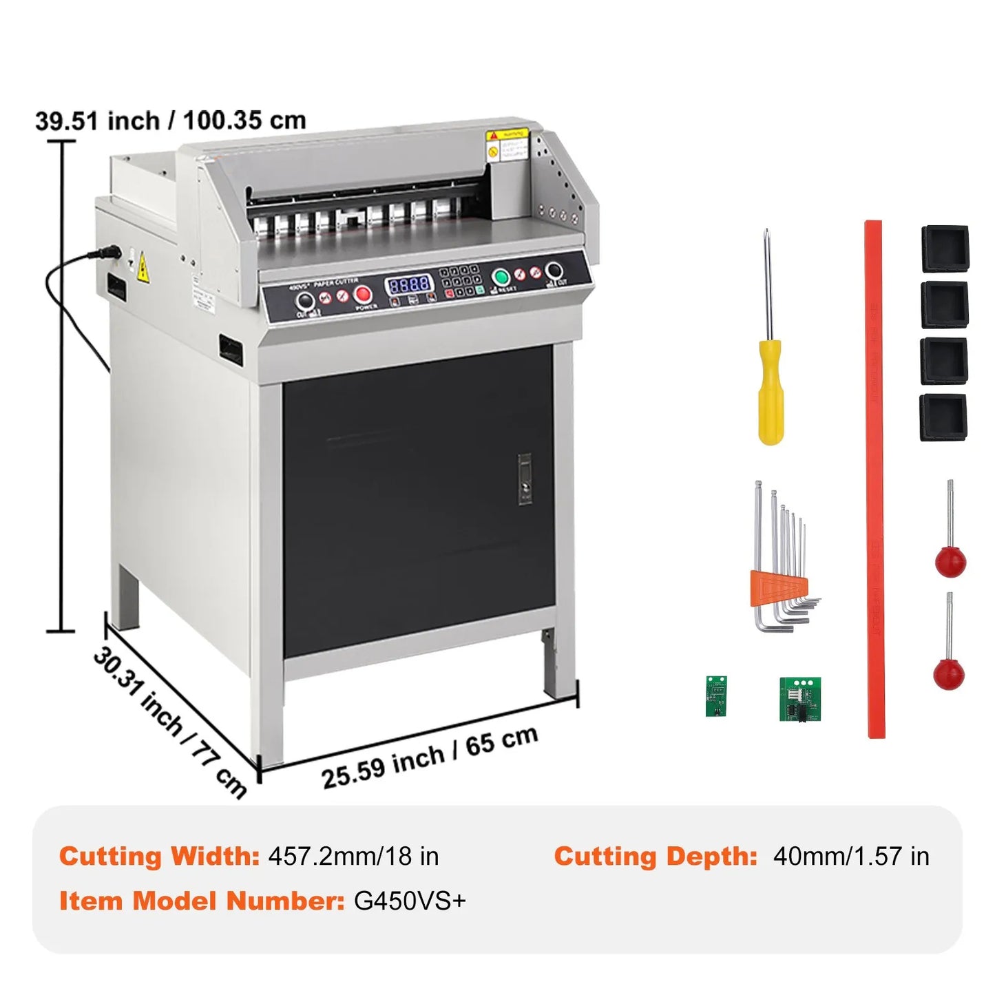 18" 450mm Paper Cutter Cutting Machine Office Electric Heavy Duty