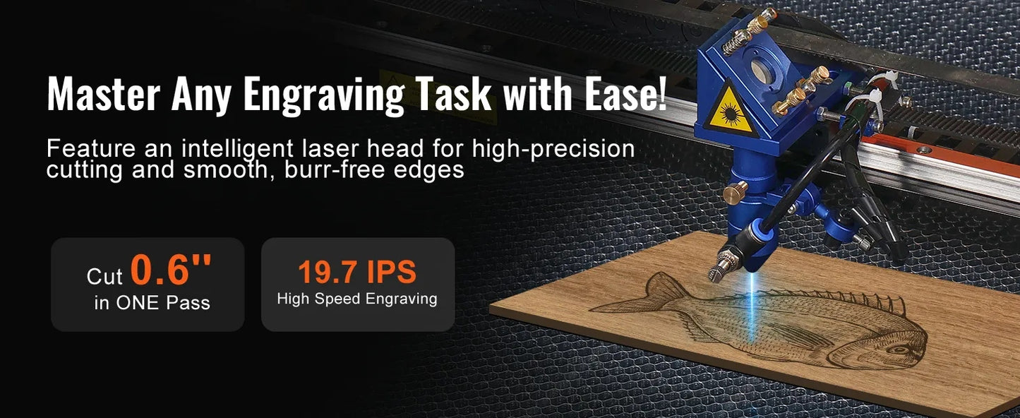 100W CO2 Laser Engraver, 61 x 89 cm(24 x 35 in), 500 mm/s(19.7 IPS) Laser Cutter Machine with 2-Way Pass Air Assist, Compatible with LightBurn, CorelDRAW, AutoCAD, Windows, Mac OS, Linux, for Wood Acrylic Fabric More