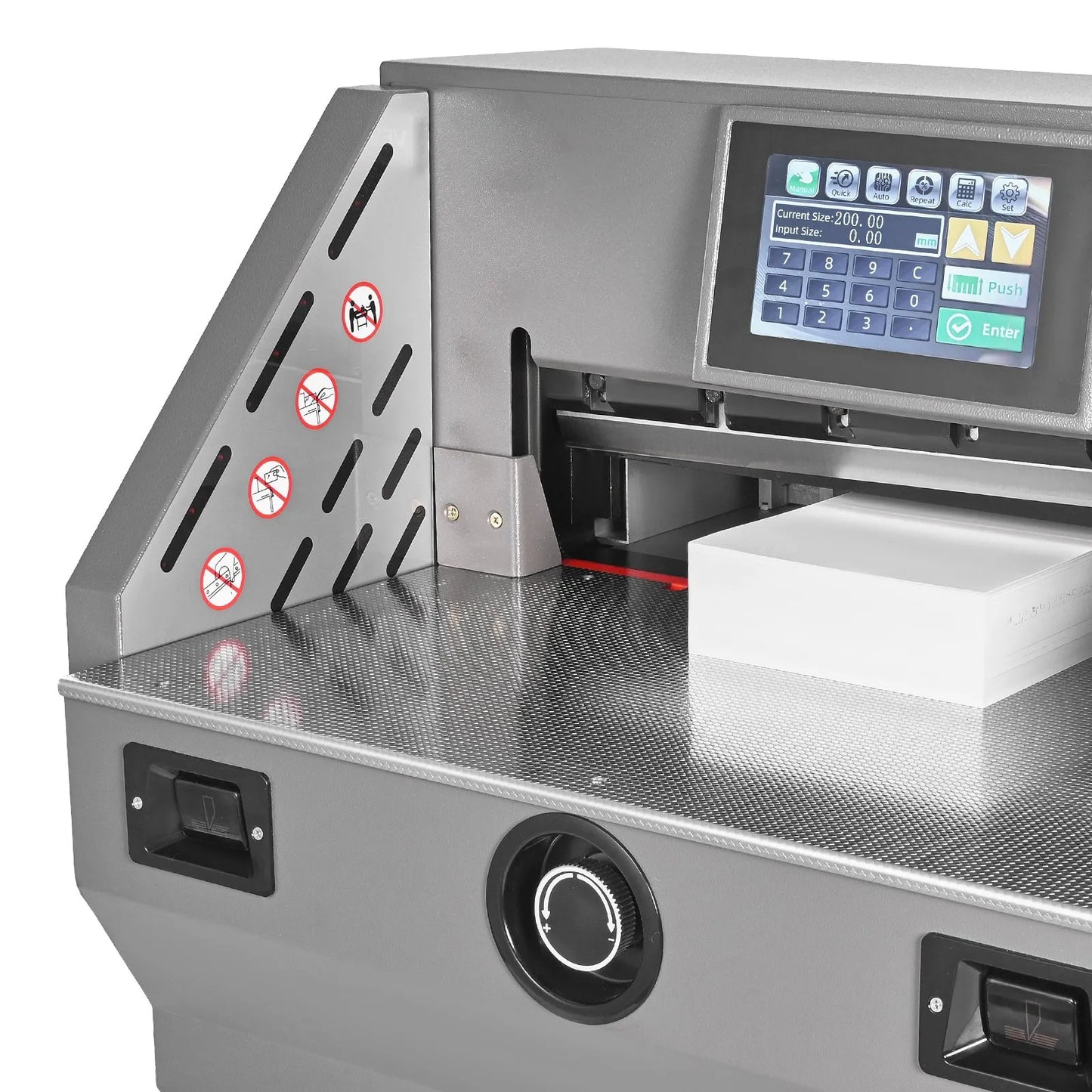 Electric Paper Cutter, Metal Programmable Paper Cutter Machine, 457 mm Cutting Width, 58 mm Cutting Thickness, Electric Hydraulic Guillotine Trimmer with Infrared Function & Spare Blade