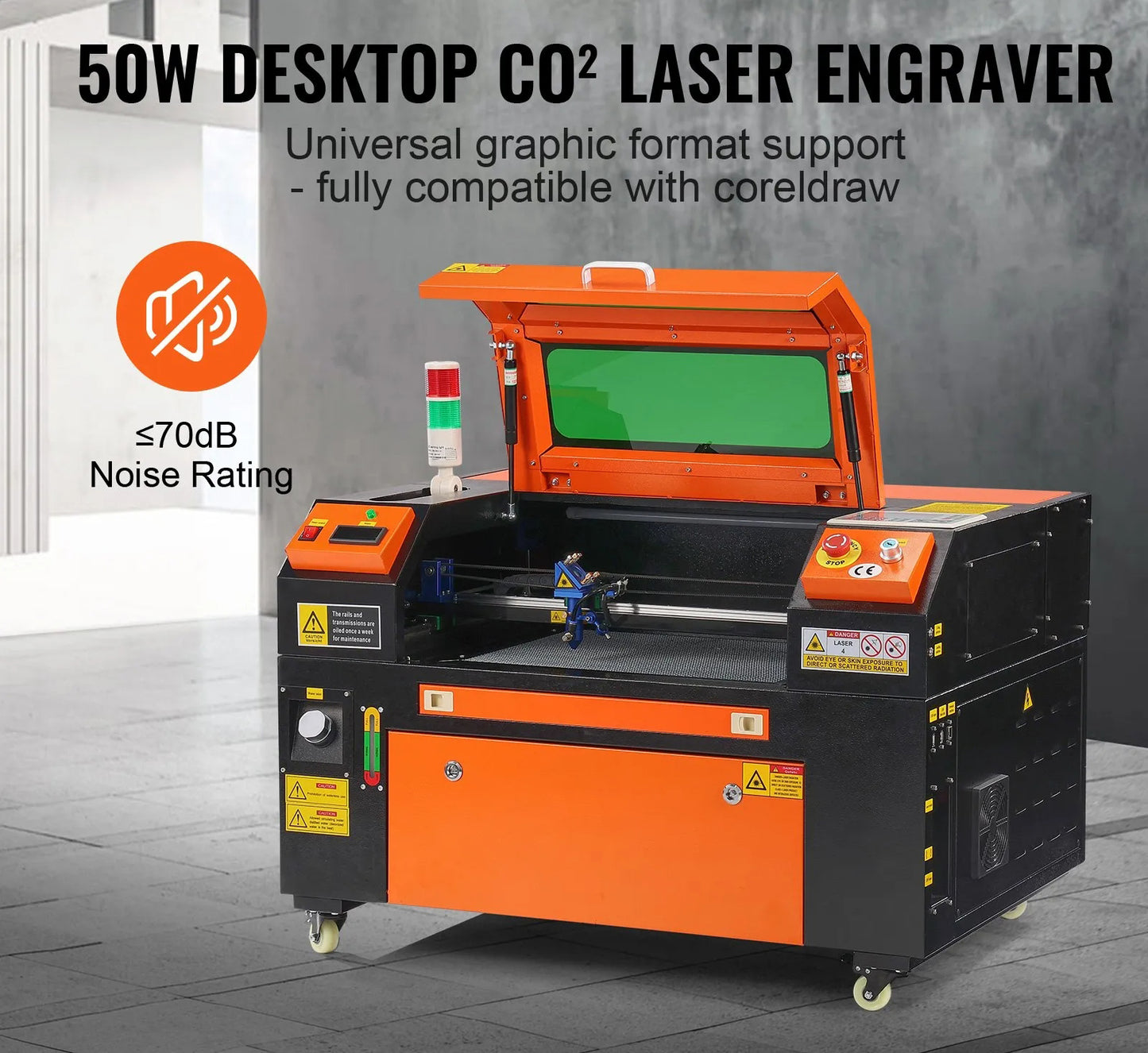 50W CO2 Laser Engraver, 30 x 51 cm(12 x 20 in), 500 mm/s(19.7 IPS) Laser Cutter Machine with 2-Way Pass Air Assist, Compatible with LightBurn, CorelDRAW, AutoCAD, Windows, Mac OS, Linux, for Wood Acrylic Fabric More