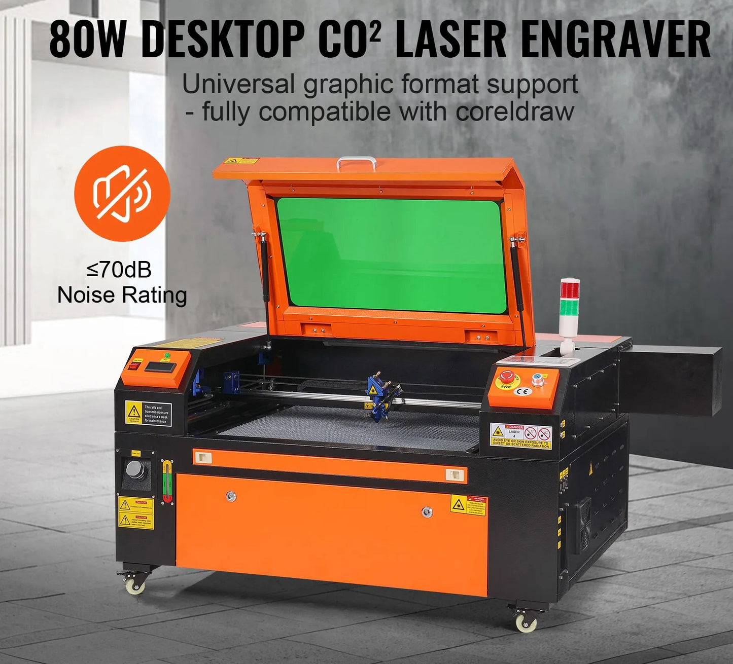 80W CO2 Laser Engraver, 51 x 71 cm(20 x 28 in), 500 mm/s(19.7 IPS) Laser Cutter Machine with 2-Way Pass Air Assist, Compatible with LightBurn, CorelDRAW, AutoCAD, Windows, Mac OS, Linux, for Wood Acrylic Fabric More