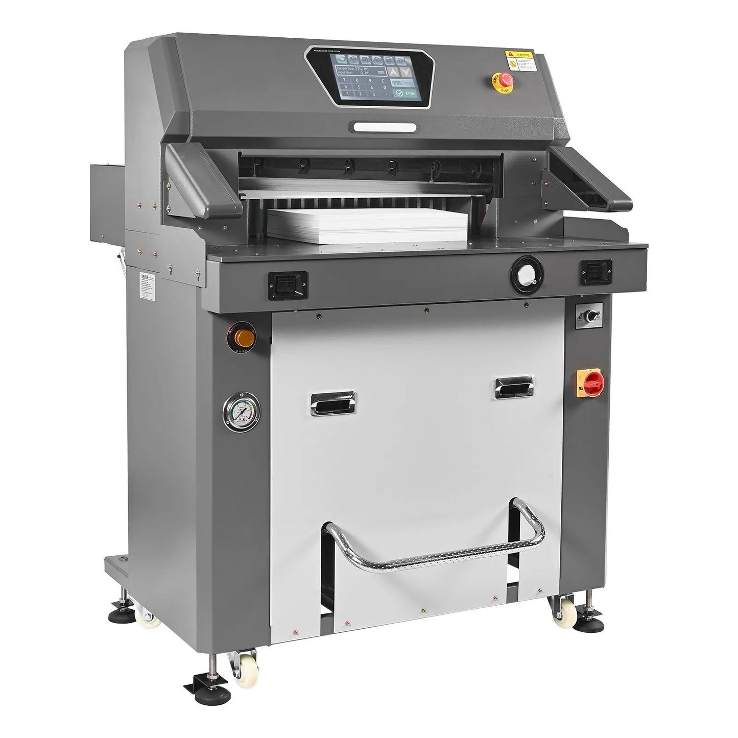 Electric Paper Cutter, Metal Hydraulic Paper Cutter Machine, 660 mm Cutting Width, 100 mm Cutting Thickness, Large Size Electric Guillotine Trimmer with Infrared Function and Spare Blade