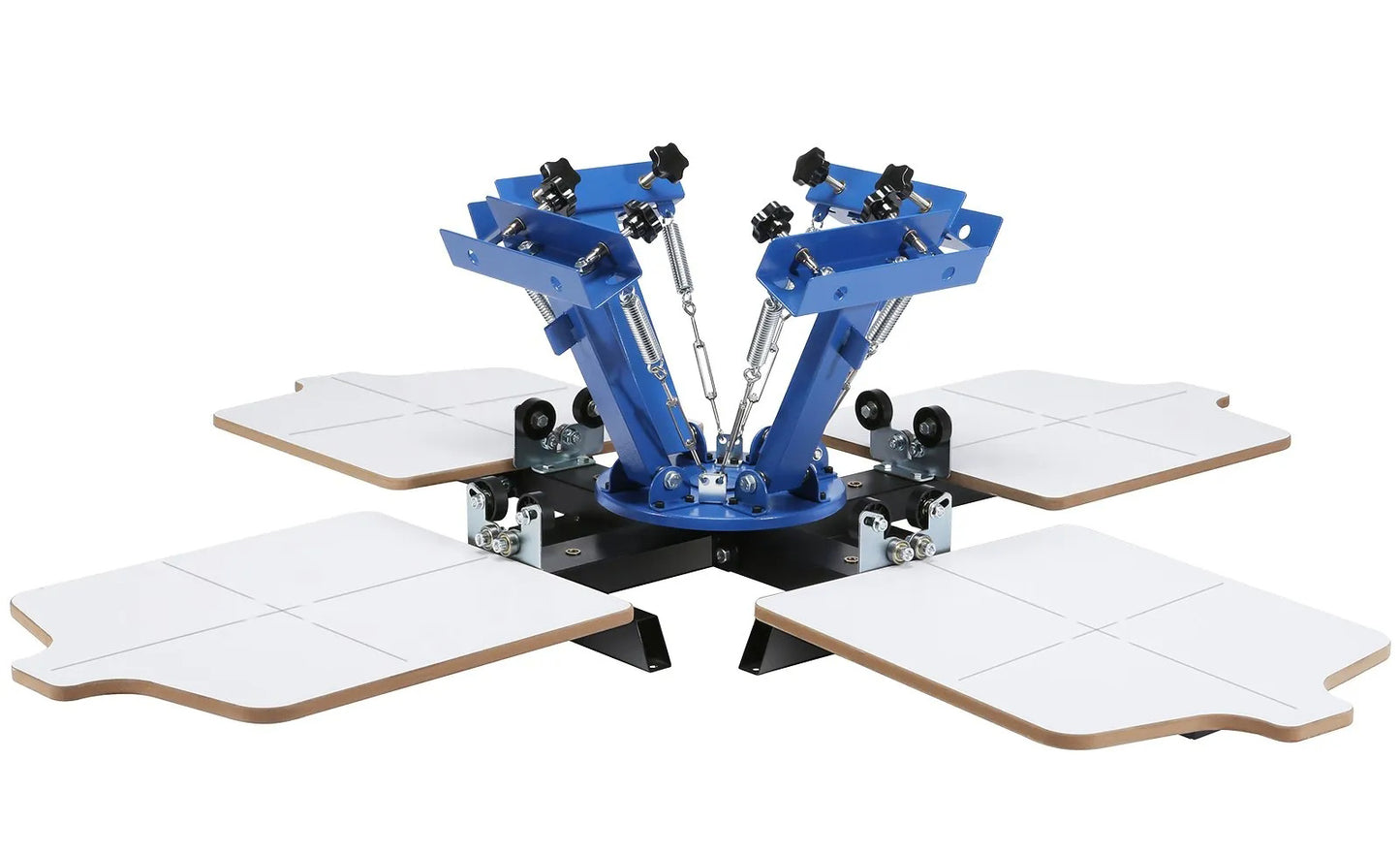 Screen Printing Machine, 4 Color 4 Station 360° Rotable Silk Screen Printing Press, 21.2x17.7in / 54x45cm Screen Printing Press, Double-layer Positioning Pallet for T-shirt DIY Printing