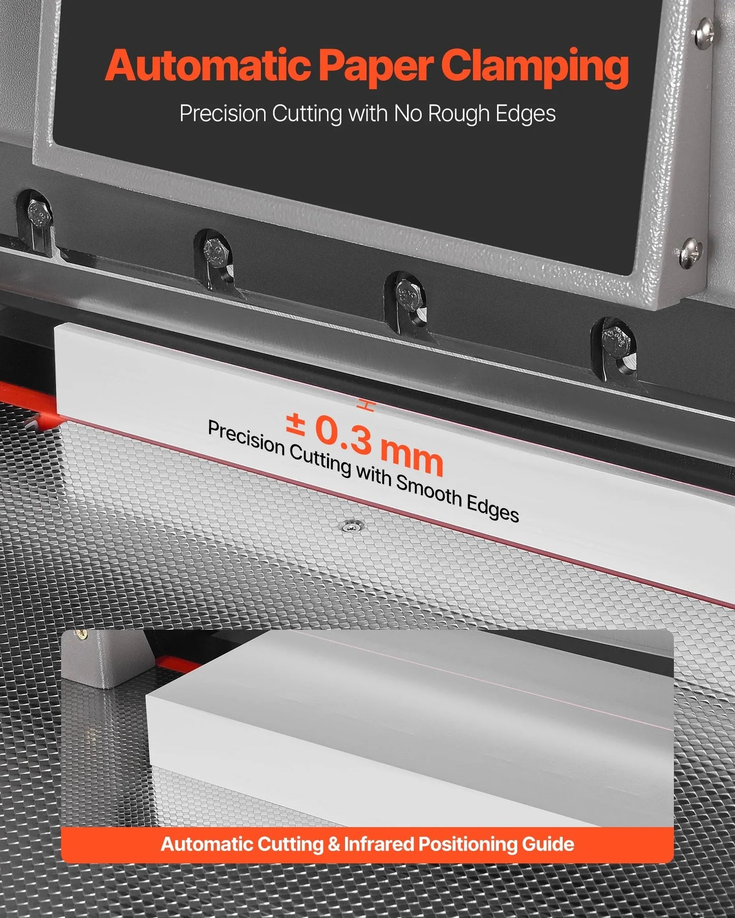 Electric Paper Cutter, Metal Programmable Paper Cutter Machine, 457 mm Cutting Width, 58 mm Cutting Thickness, Electric Hydraulic Guillotine Trimmer with Infrared Function & Spare Blade