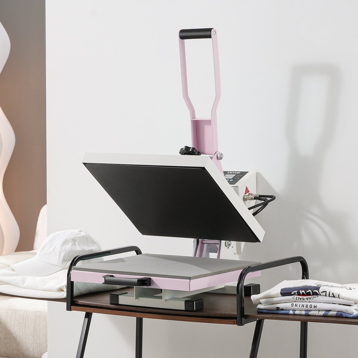 Heat Press Machine 38x38 cm Slide Out Heat Transfer Machine T-Shirts Pink