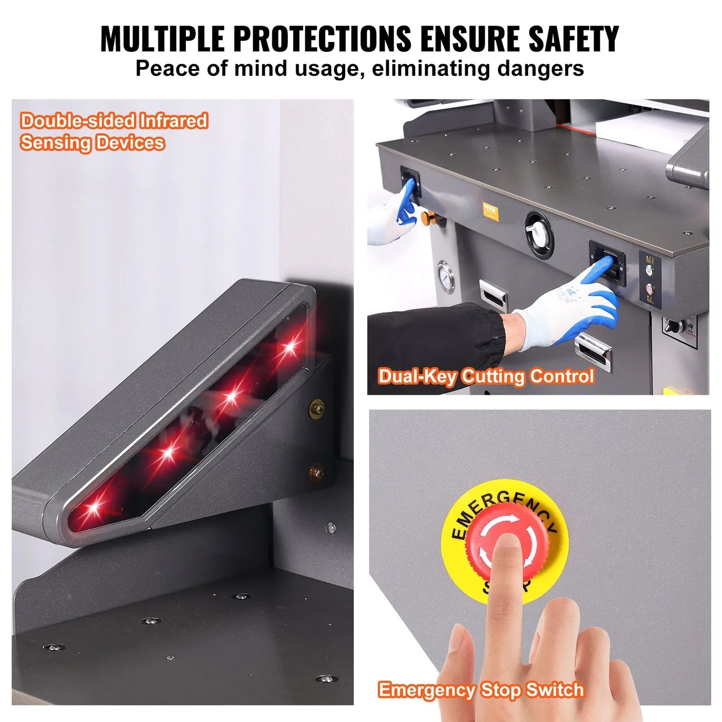 Electric Hydraulic Paper Cutter 660.4 mm Cutting Width 80 mm Thickness 177.8 mm Screen