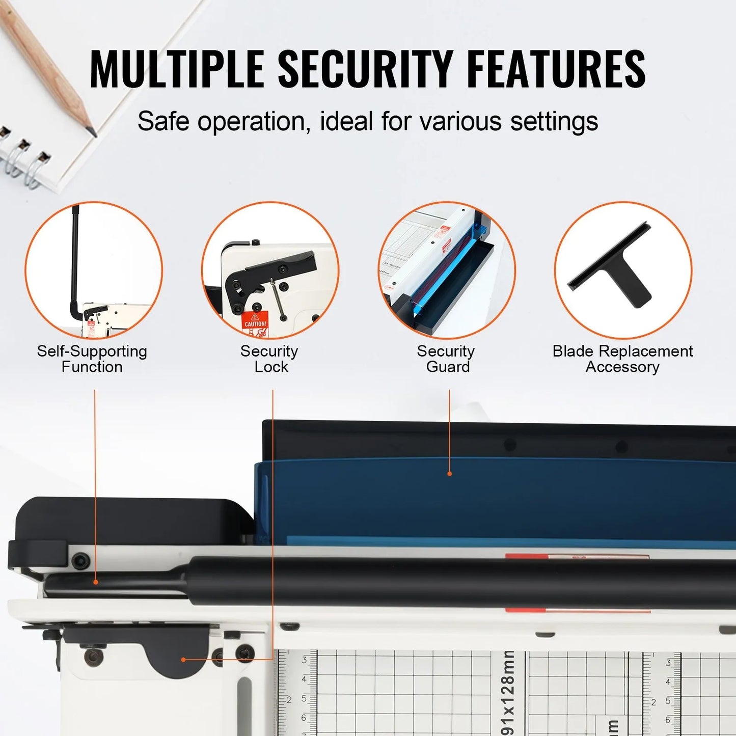 Paper Cutter 43.2 cm A3 Guillotine Paper Trimmer 400 Sheet Capacity Metal Base