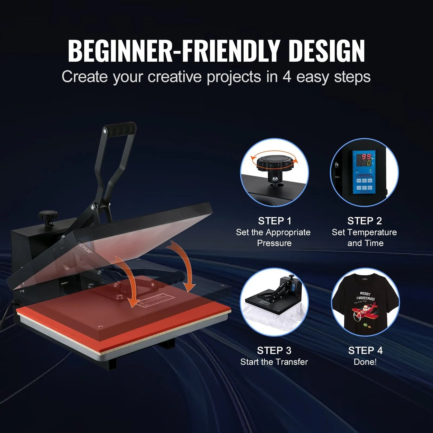 Heat Press Machine 16 x 20 in/40.6 x 50.8 cm Sublimation Printer Transfer for DIY T-shirt