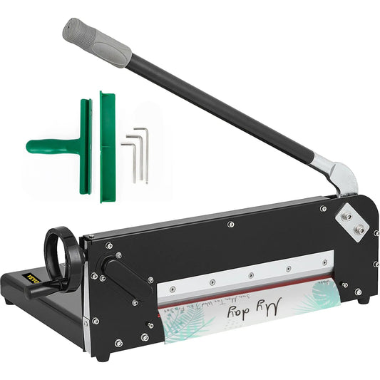 A4 Paper Guillotine 12" Width Paper Cutter Heavy Duty Manual Stack Paper Trimmer Stack Cutter with Clamp Safe Lock for Home Office