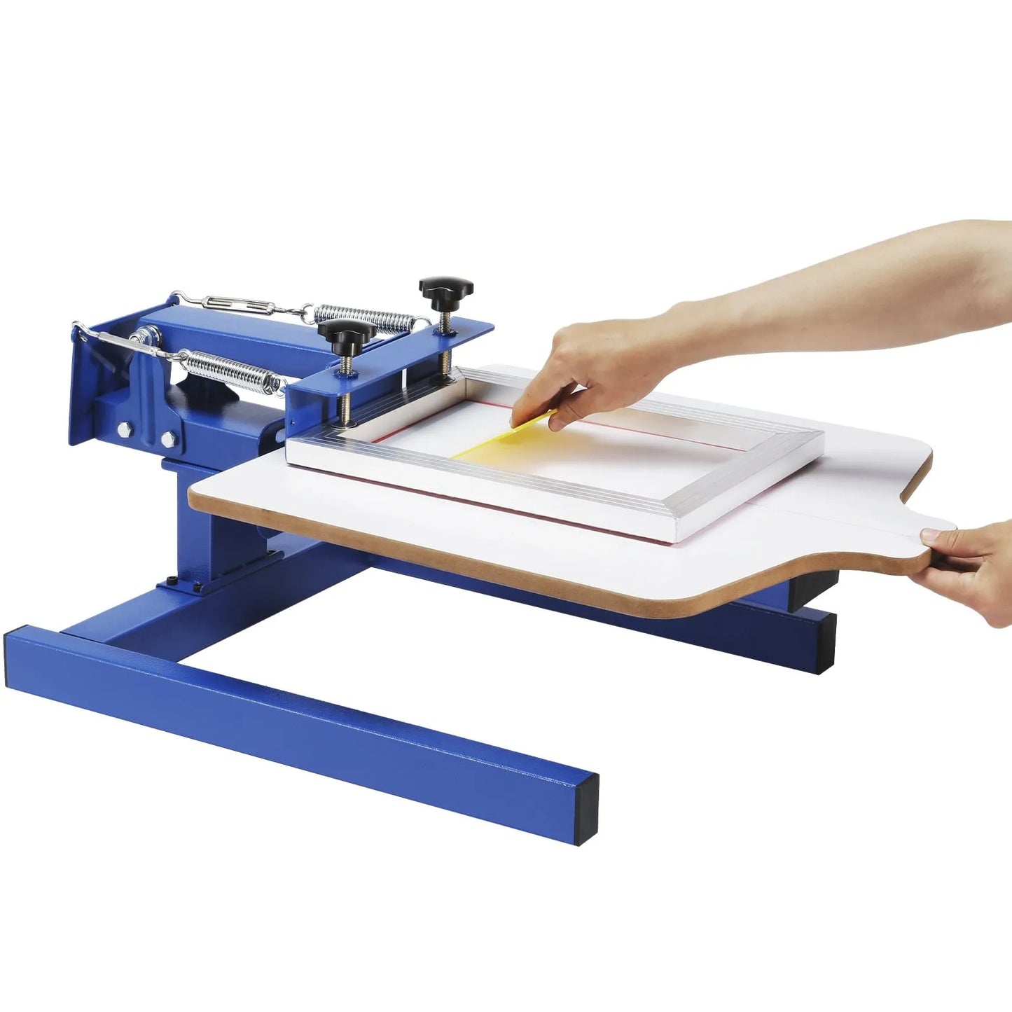 Screen Printing Machine, 1 Color 1 Station Silk Screen Printing Press, 21.2x17.7in / 54x45cm Screen Printing Press, Double-layer Positioning Pallet, Adjustable Tension for T-shirt DIY Printing